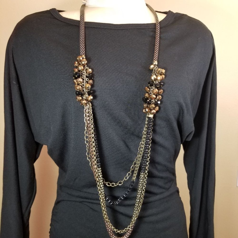 Unique Beads Necklace black/bronze
